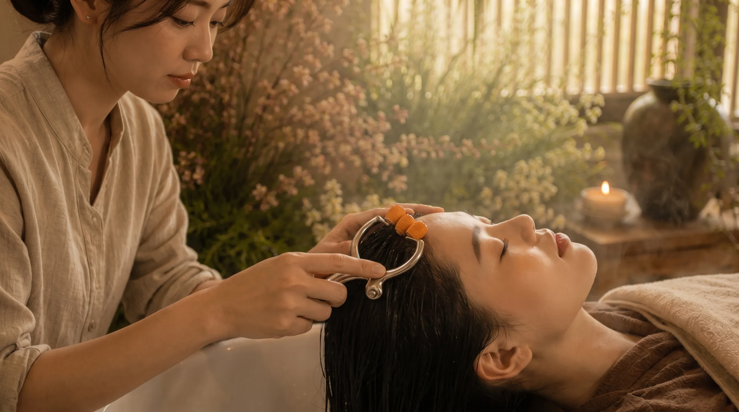 Herbal spa rinse treatment