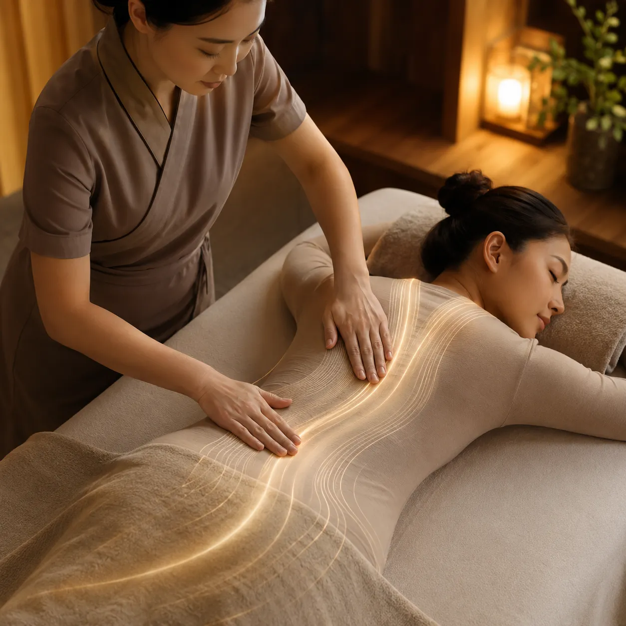 Warm spa compress treatment